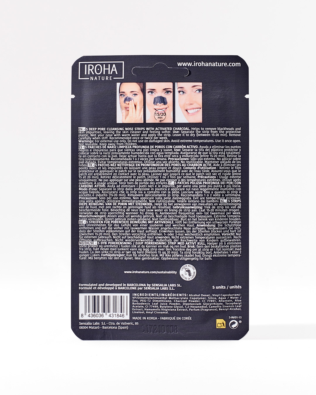 Cleansing Nose Strips Detox Charcoal Iroha Nature Natural